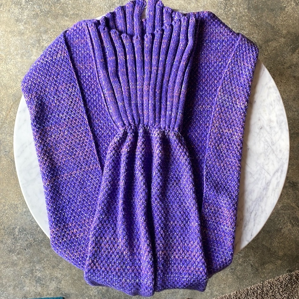 Knit Mermaid Blanket Purple/Pink Approx. 70 inches